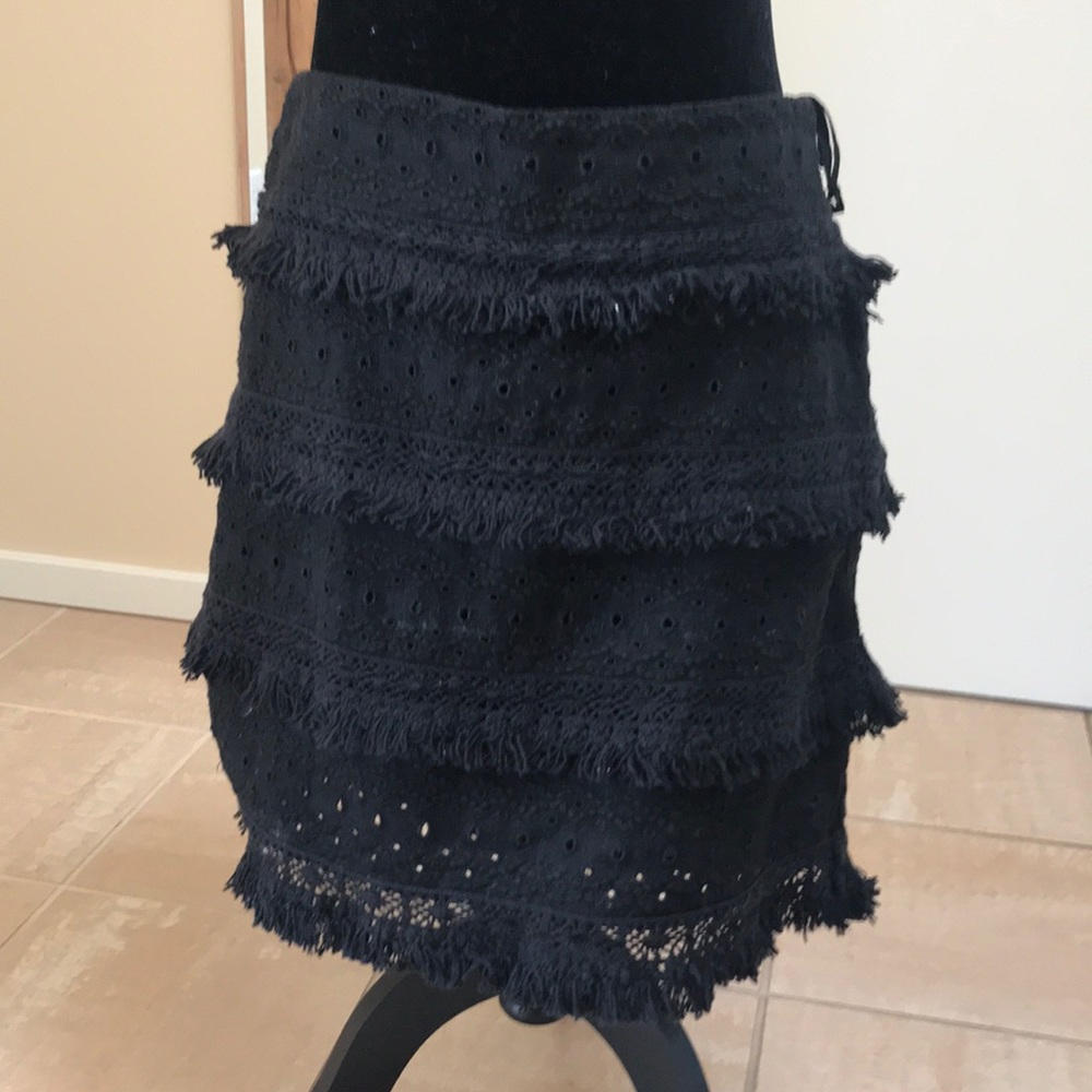 Lace and fringe skirt